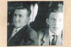 image121.jpg -  Foto John Ivar Andersson 1958 i tåget på väg till Norges nationaldag 17 maj 1958 Från vänster Martin Johansson från Jukkas och Gunnar Eriksson. Johanssons syster Margareta var lärare i Lainio 1957-1959Johansson och Eriksson arbetade på Elmans elfirma i Kiruna några år.